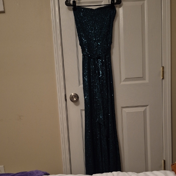 Versona Pants - Versona Teal Sequin Jumpsuit